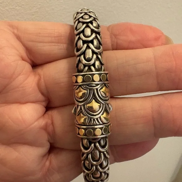 JOHN HARDY Intricate Silver and 18kt Gold Bracelet - Picture 9 of 15